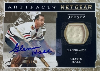 2022-23 Artifacts #NG-GH Glenn Hall - NET GEAR 25/25 (Bookend serial number)