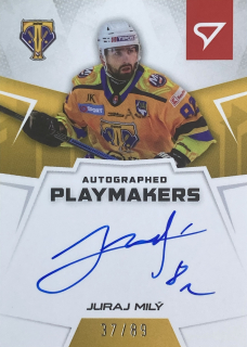 2024/25 Tipos SHL #AP-JM Juraj Milý - AUTOGRAPHED PLAYMAKERS /89