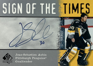 2000-01 SP Authentic #JA Jean-Sebastien Aubin - SIGN OF THE TIME