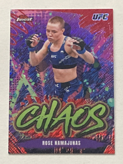 2024 Topps Finest UFC #CHA-07 Rose Namajunas - CHAOS RED REFRACTOR
