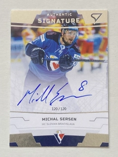 2019/20 Tipos Extraliga #A35 Michal Sersen - AUTHENTIC SIGNATURE 120/120 (Bookend serial number)